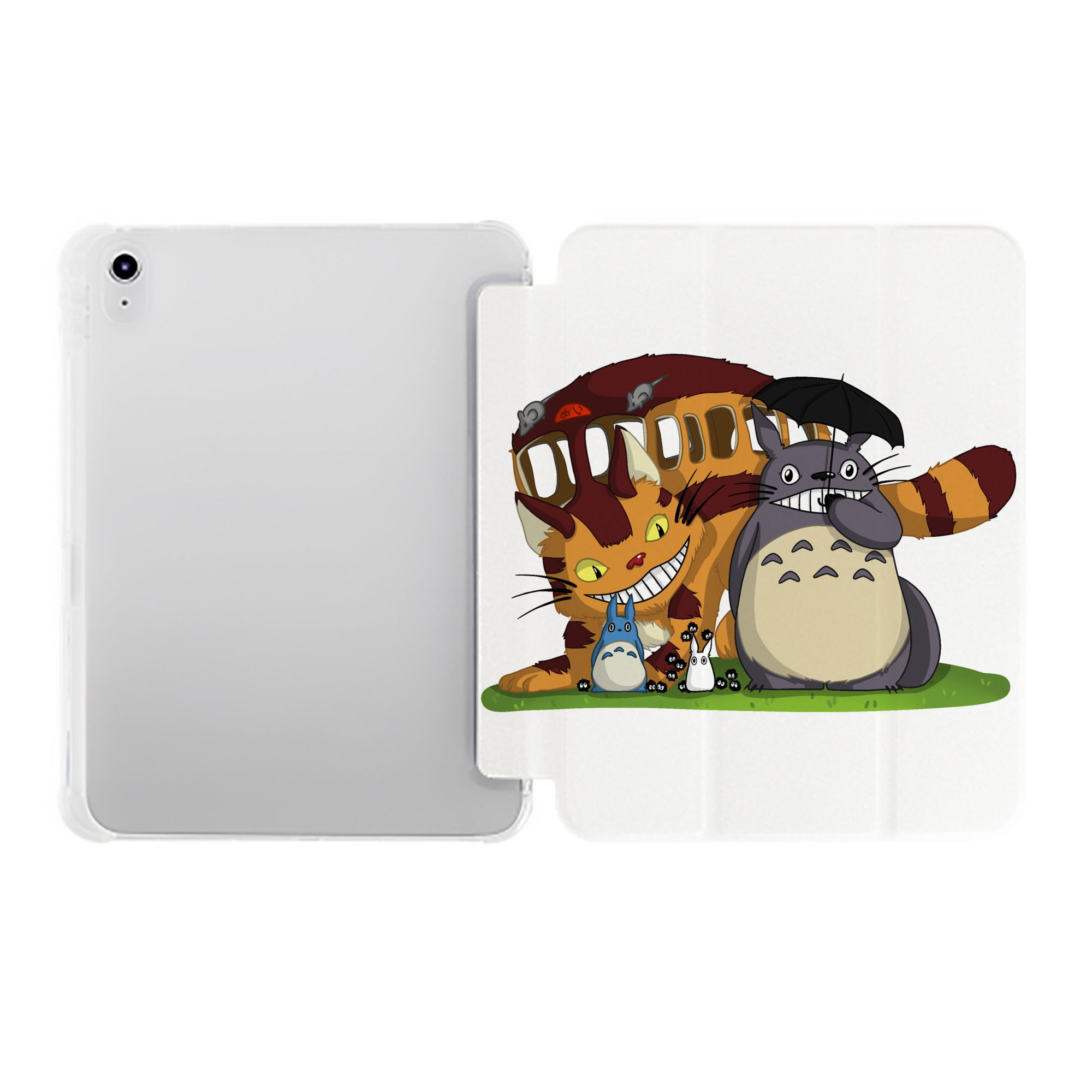 （画像用） となりのトトロ 草壁メイ 草壁サツキ My Neighbor Totoro Satsuki Kusakabe Mei Kusakabe IPad ケース ペン収納付き 三つ折りスタンド PUレザー×シリコン 対応機種9.5/10.5/10.9インチ